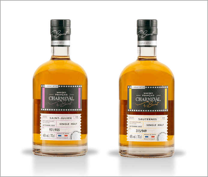 Bouteilles éditions limitées du whisky Charmeval